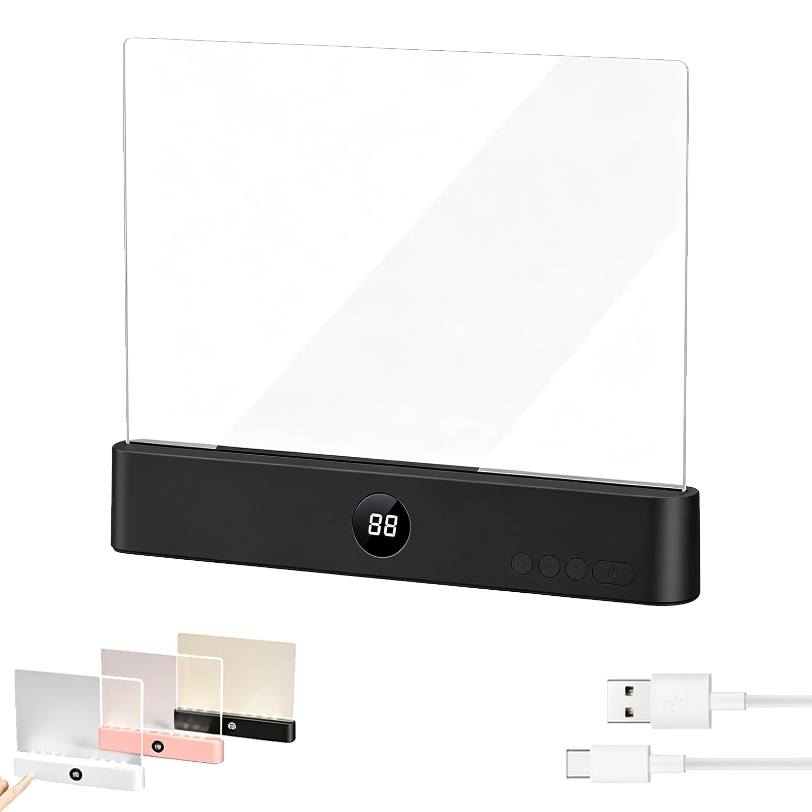 Dewppxi Smart LED Book Light, Tragbare Flaches Buchlicht, Intelligente LED Buchlampe, Augenschutz Leselicht Buch Buchseite Licht Mit 3 Farben und Timer, Zum Lesen Im Bett Bei Nacht