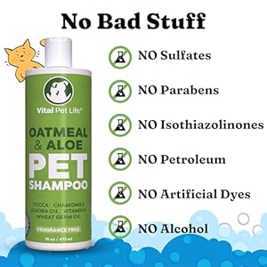   Dog-Shampoo-with-Oatmeal-Aloe-Vera-Chamomile-Jojoba-Oil-Vitamin-E-Natural-Ingredients-Helps-Allergies-Dry-Coats-Itchy-Sensitive-Skin-No-Parabens-or-Artificial-Dyes-16-oz