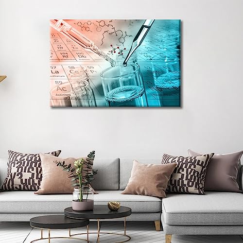 Image of TUMOVO Canvas Wall Art Clinical Laboratory Artwork Pictures Black and White Wall Art 1 Panel Laboratory Posters and Prints Wall Art for Living Room Framed Ready to Hang, 24 inch Wx36 H