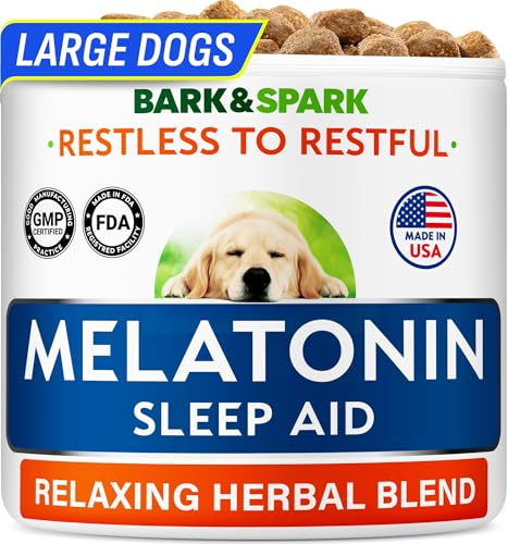 BARK&SPARK Calming Melatonin for Dogs Sleep - 6mg Melatonin Chews