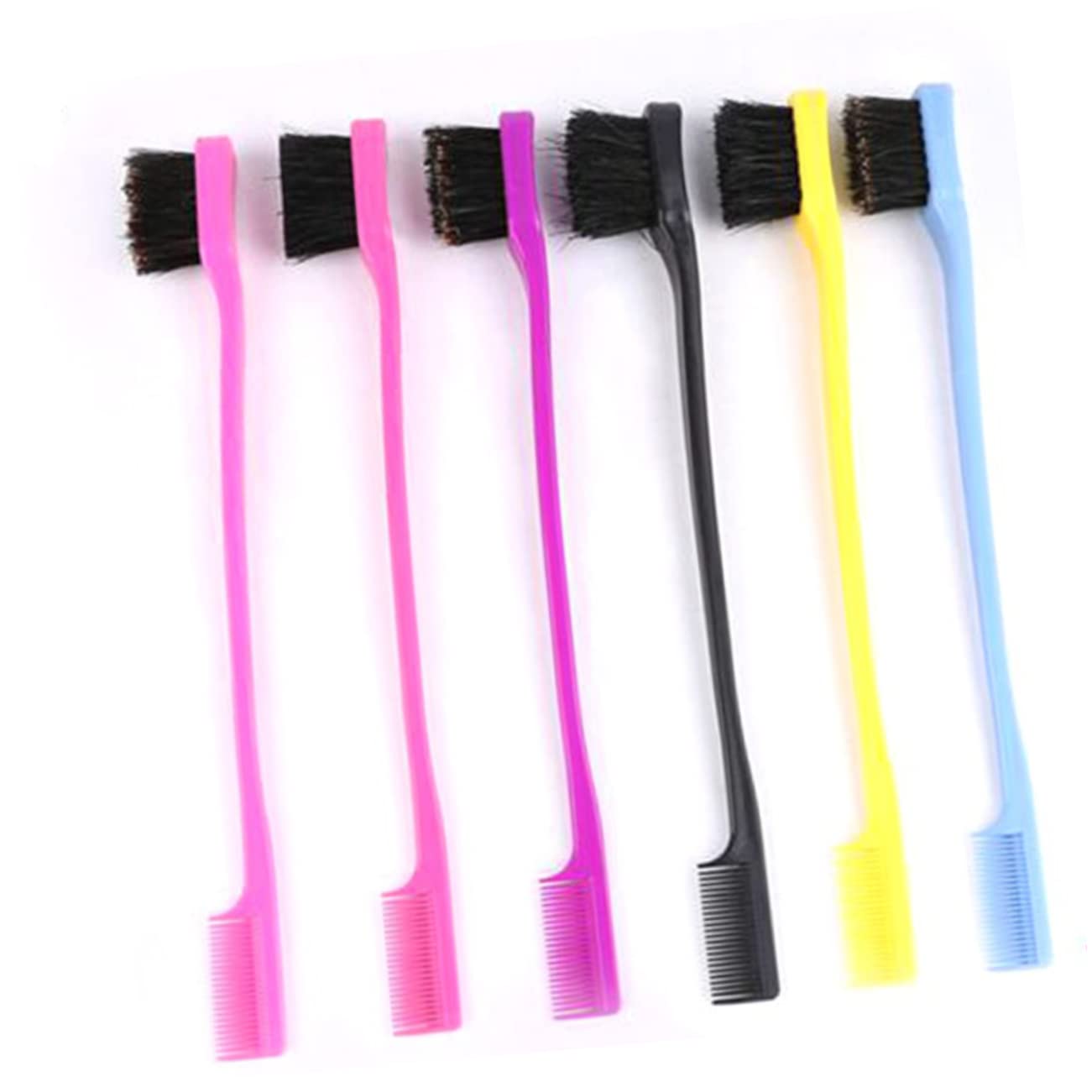 PACKOVE 3pcs Dual Head Eyebrow Grooming Brush Comb for Women Gentle Touch Smooth Edges for All Eyebrow Types Rosy Color