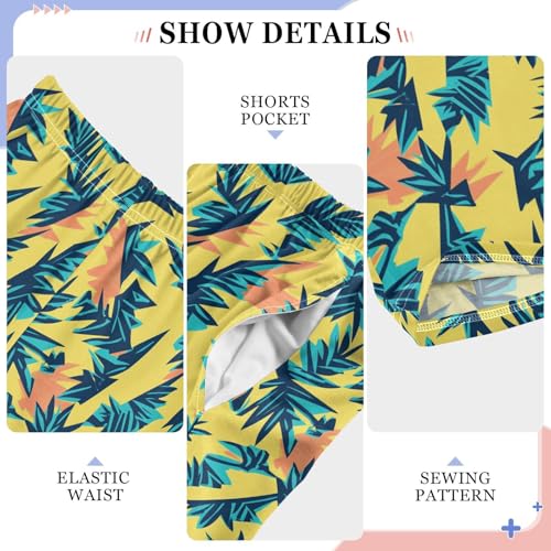 Boys' Pants Yellow Green Lightning Bolt Long Bottoms Jogger Pants Elastic Waist Trousers with Pockets S-XL4