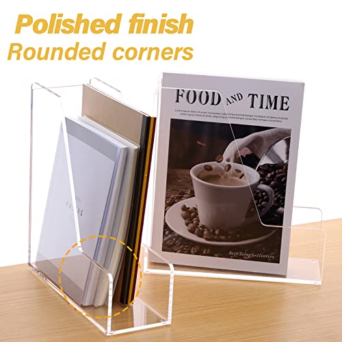 Sanrui Magazine File Holder Desk Organizer Clear Acrylic Vertical File Organizer For Office Home 2-Pack #TOP6