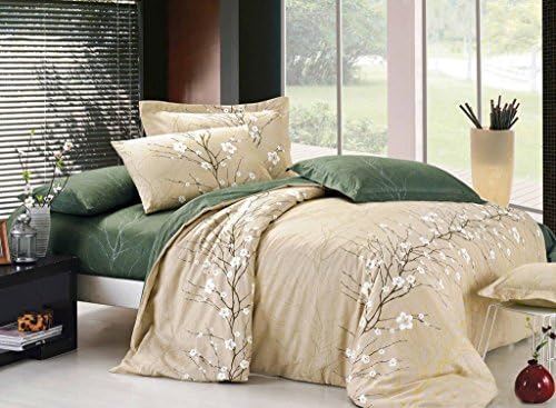 Amore Bridal Duvet Cover Pillowcase Set Super Soft Cartoon Woods Printing Bedding Sets (W12, Twin)