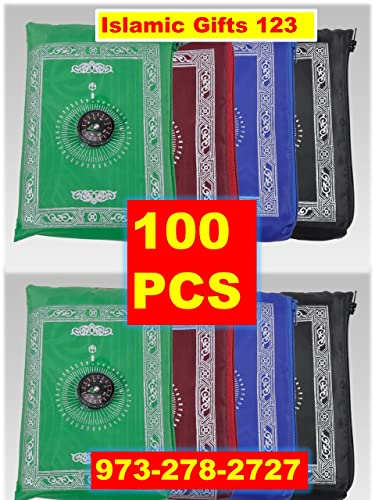 Pocket Prayer Mat (100) Islamic Prayer Rug Islamic Wedding Favor Islamic Favors Salah Salat Mat Islamic Gifts Ramadan Gift Eid Gifts Fast Delivery USA Islamic Decoration (100)