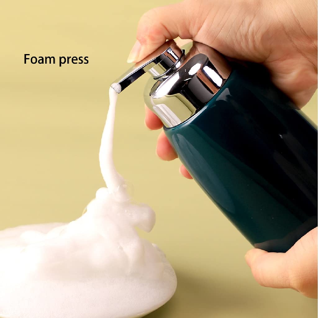 Pompa erogatrice 12,3 OZ Dispenser di Sapone in Ceramica Pompa Manuale per Sapone da banco Dispenser di Sapone Liquido Ricaricabile per Bagno Cucina Dispenser di lozione:
