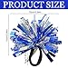 Umibow 12 Pcs Cheerleading Pom Poms Hair Ropes Elastic Cheer Hair Ties Pompoms Ponytail Holders for Cheerleading Basketball Game Outdoor Activities(Blue, Silver)