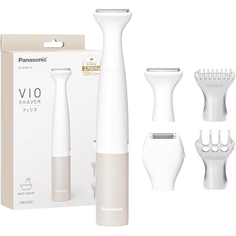 Panasonic VIO Shaver Ferrier IPX7 Waterproof Dry Shaving Hair Remover Battery Operated Beige Tone ES-WV63-E [Released in 2025