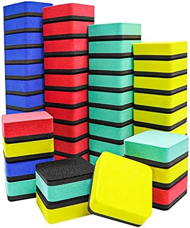 Dry Erase Erasers, 48 Pieces Mini Magnetic Whiteboard Erasers Dry Erase Erasers Chalkboard Erasers for Home, Classroom, Office