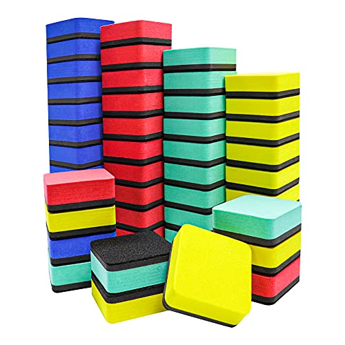 Dry Erase Erasers, 48 Pieces Mini Magnetic Whiteboard Erasers Dry Erase Erasers Chalkboard Erasers for Home, Classroom, Office