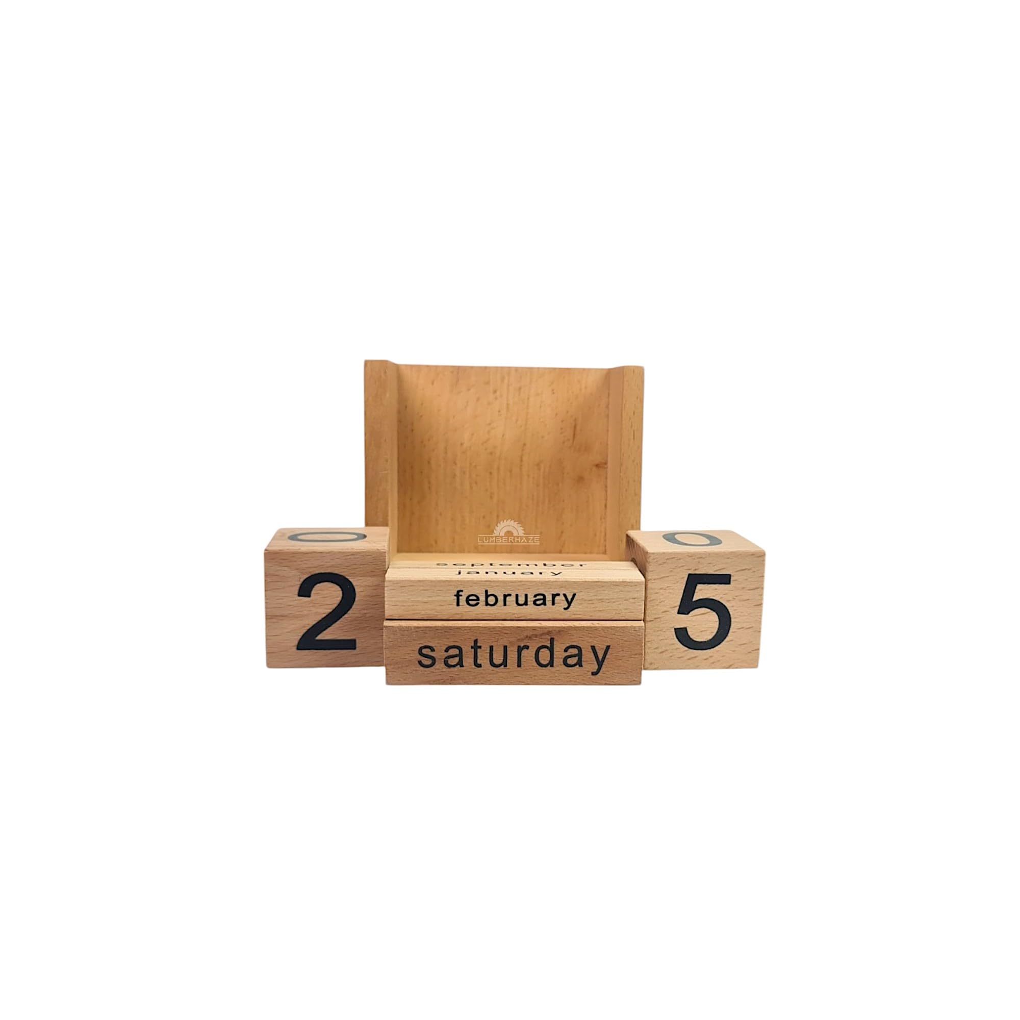 Calendrier Perpétuel Bureau En Bois Et Métal | Affichage Mois Et Date | Décoration Rustique élégante