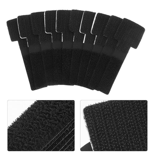 10 piezas de correas reutilizables para cables con gancho y bucle, organizadores de cordones autoadhesivos para gestión de cables y sujeción de cables bajo el escritorio miniatura 7