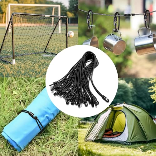 Spanngummi mit Haken, 25 Stück Expander mit Haken, 25 cm Multifunktional Hochbelastbare Planenspanner Gummispanner planenspanner Expander mit Haken für Camping Planen, Anhängerplane, Poolabdeckung