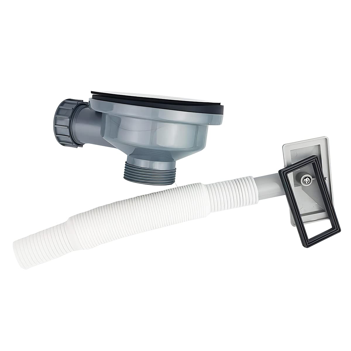 Qrity Lavello da Cucina 114 mm Filtro per Cestello 1½" Scarico e Rettangolo Troppopieno, Filtro per Cestello per Lavello Acciaio Inossidabile