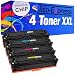 Produktbild Tito-Express 4er Set Toner MIT CHIP kompatibel mit HP W2210X W2211X W2212X W2213X 207X | Für HP Color Laserjet Pro M255 DW M255 NW MFP M282 NW MFP M283 CDW MFP M283 FDN MFP M283 FDW