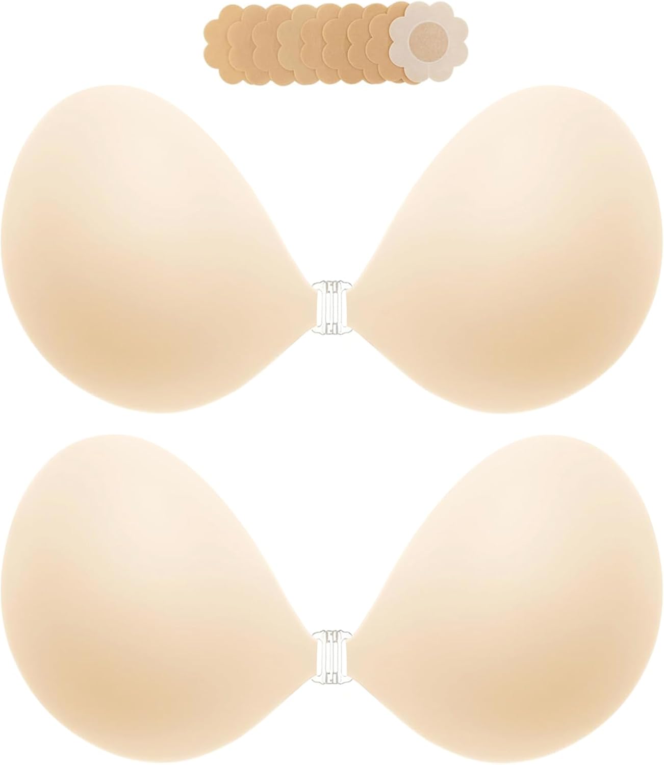 MITALOO Seamless Adhesive Bra Sticky Strapless Invisible Push up Bras Silicone Backless Nipple Cover for Women