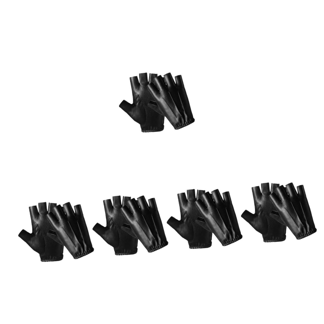 YARNOW 5pares Guantes De Fitness Reutilizables De Piel PU para Ciclismo y Pesca Guantes De Dedos Cortos Antideslizantes y Transpirables Actividades Al Aire