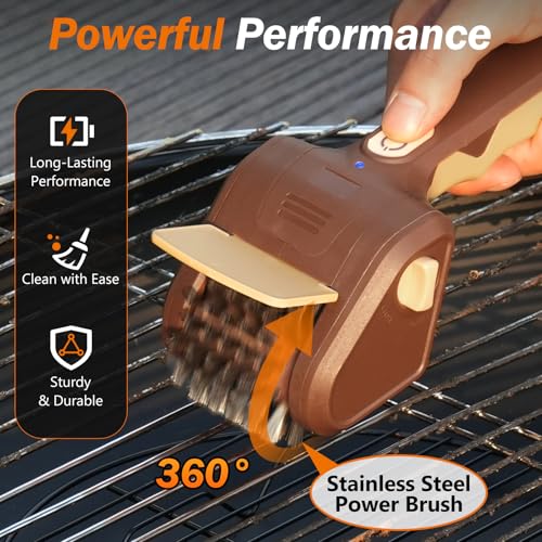 Lrly Electric Grill Brush for Outdoor Grill, Cordless Electric BBQ Grill Cleaner, Recharge - image 2