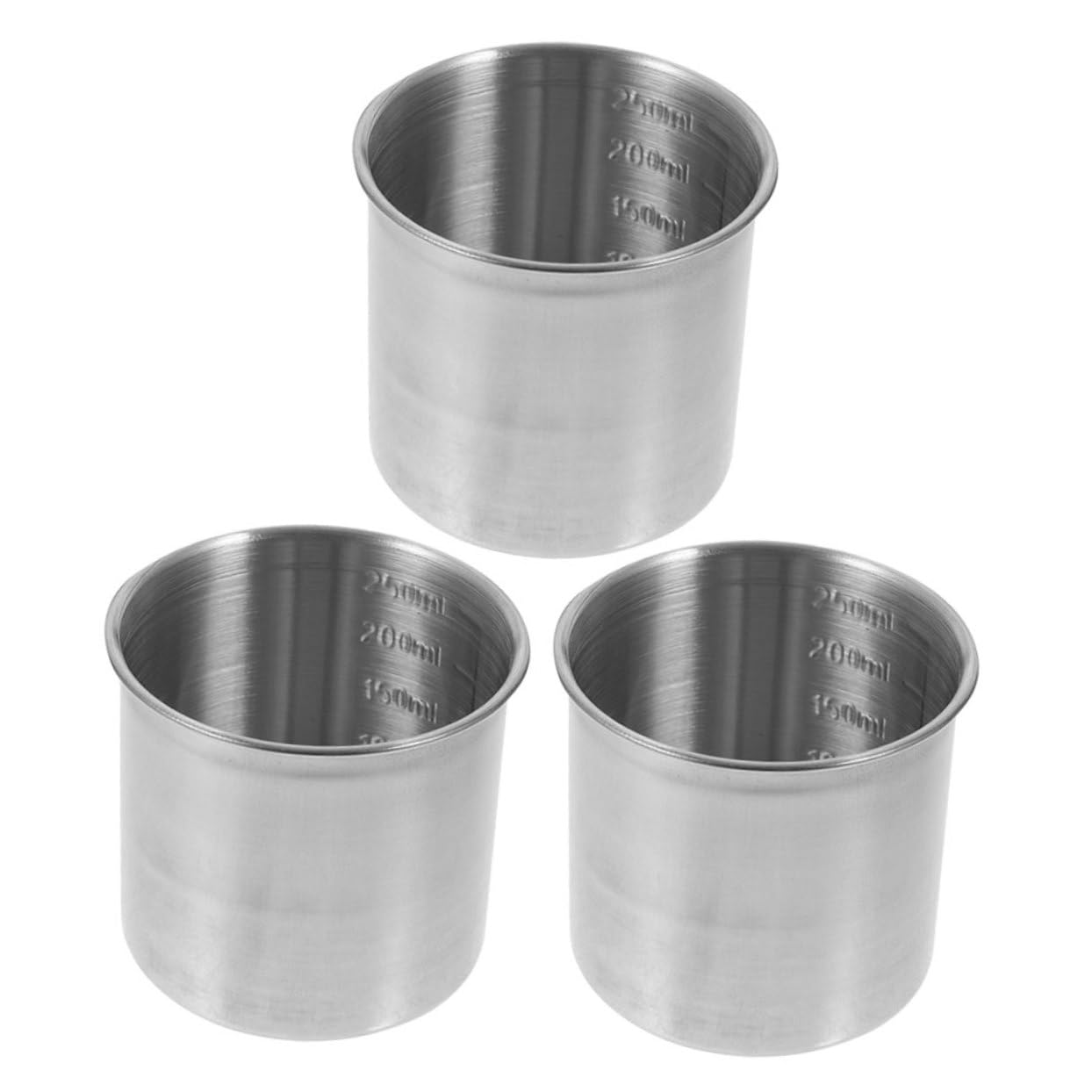 Amosfun Lot De 4 Tasses À Mesurer Ménagères Règle Graduée Tasses De Cuisson En Acier Inoxydable Portables Pour 3 Pièces X 4
