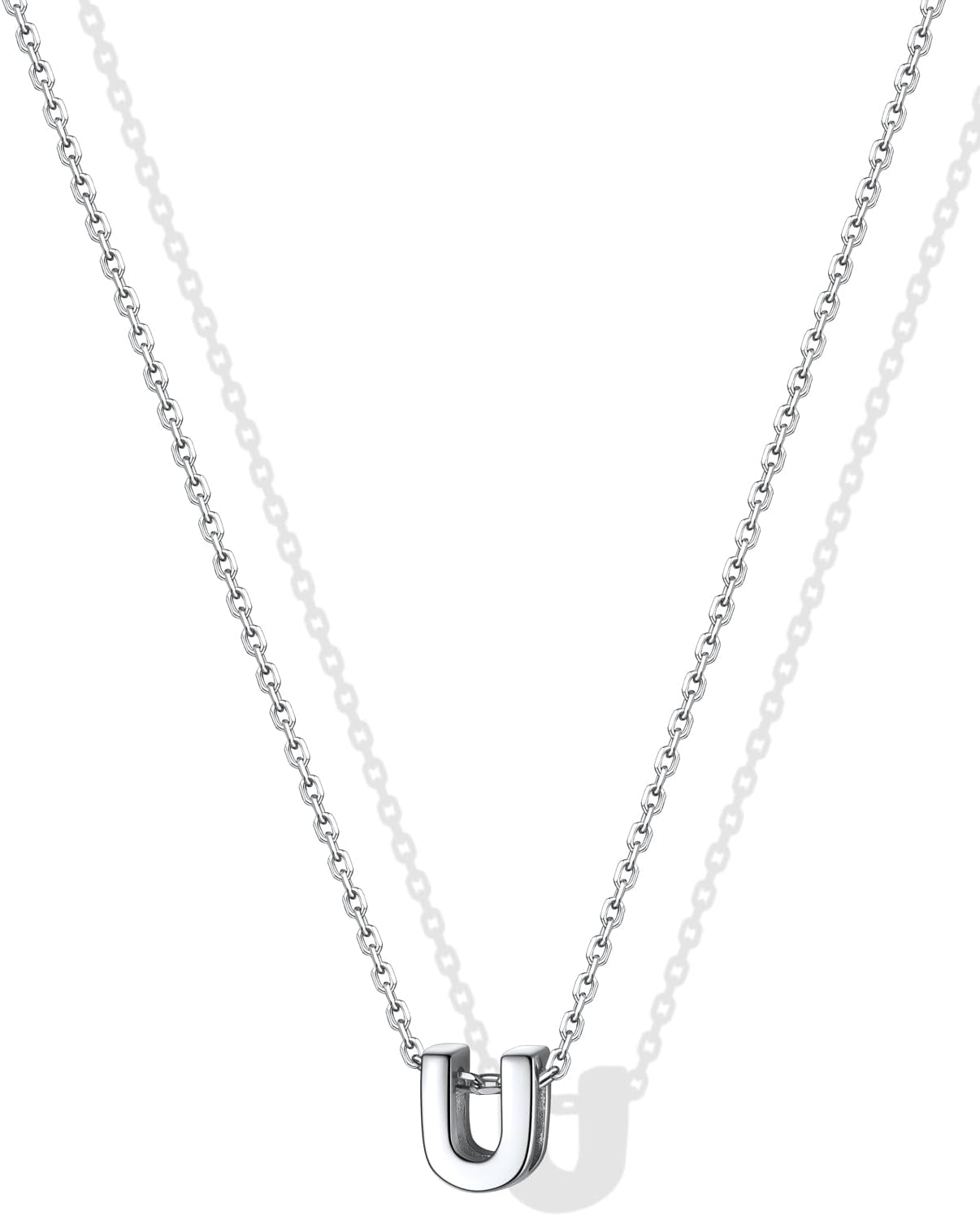 SILVERCUTE 925 Sterling Silver Initail Necklace for Women 16"+2"