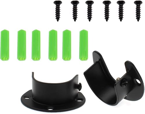 2 barras de 1 pulgada para armario de ropa, soportes de extremo para colgar ropa, soportes de barra de cortina, soportes de pasador con tornillos