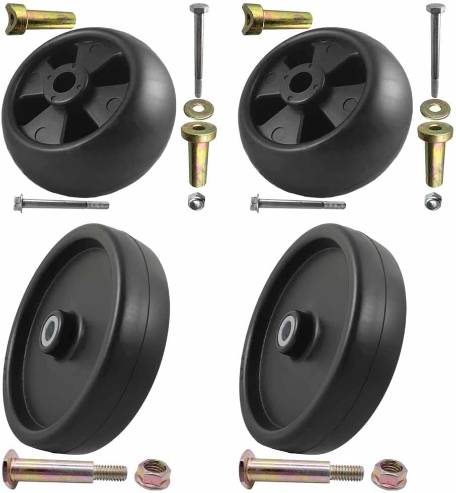 Parts 4 Outdoor 4Pk Deck Wheel and Hardware Kit Replacement for JD 316 318 400 AM31009 AM32639 AM54223 AM54243 AM116299