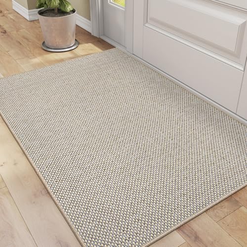 DEXI Felpudo Entrada Casa 80 x 120 cm, Alfombra Entrada Interior Antideslizante, Felpudos Absorbentes para Puerta, Pasillo, Cocina, Beige