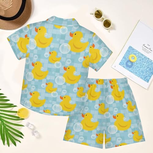 Image of visesunny Boys Hawaiian Shirt and Short Set Summer Outfit Kids 2 Piece Clothes Set 3-10Y