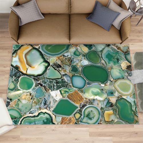 Tapis moderne lavable antidérapant grand format motif pierre