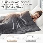 Weighted Blanket for Adults (10lbs, 48"x72") Heavy Gravity Blanket with Premium Glass, Cooling Weighted Blanket for Sleeping, Queen Size Perfect for 190-210 lbs, Soft Breathable Blanket, Dark Grey
