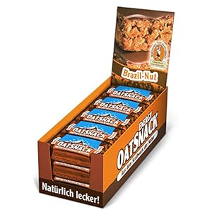 Best Body Nutrition Davina Energy Oat Snack Riegel Haferflocken Kohlenhydrat von Hand gemacht 15 x 65 Box, Brazil-Nut, 975 g