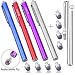 MEKO (4Pcs) Ultra Sensitive New Micro-Fiber Tip Stylus Pen For All Touch Screen Devices Bundle with 4 Replacement Tips ,2 Elastic Lanyards (Silver/Red/Blue/Purple)