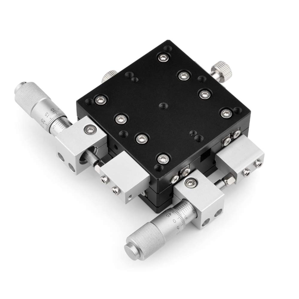 XYZR 4 Axis 3.54"x3.54" Manual Linear Positioning Stage Bearing Tuning Platform Sliding Table 90mmx90mm