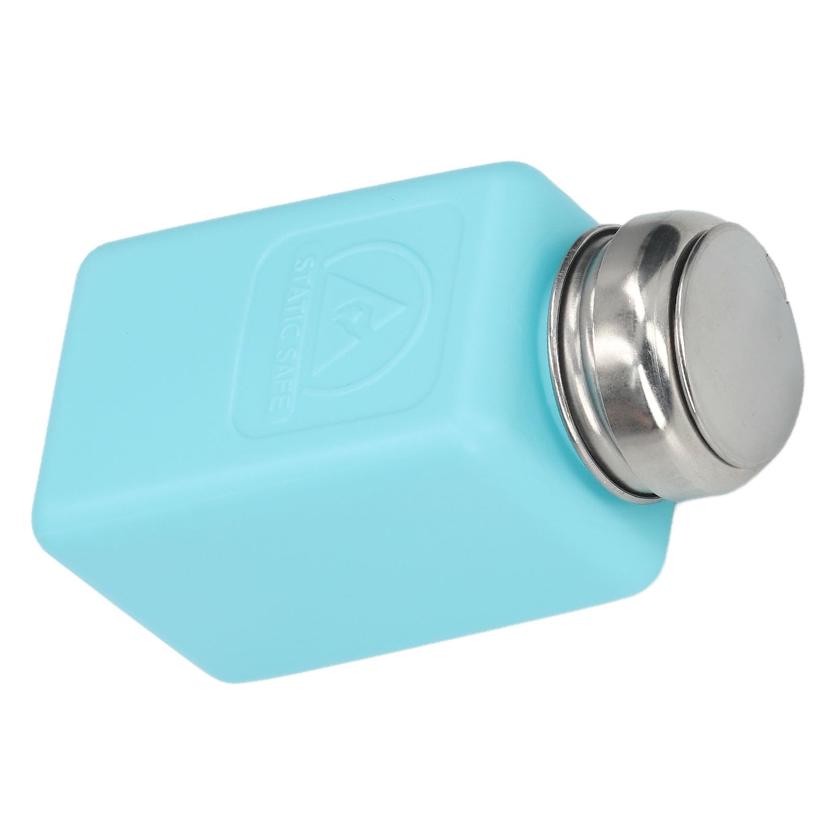 ViaGasaFamido Dispensador de Solvente Antiestático, 200ml, Botella Cuadrada HDPE con Bomba de Presión ESD, Tapón de Acero Inoxidable, Azul