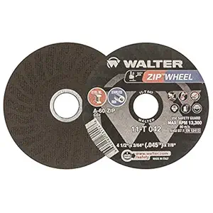 Walter 11T042 4-1/2X3/64X7/8 High Performance Zip Cutting Disc Cutting Wheel Type 1 A60 Gr