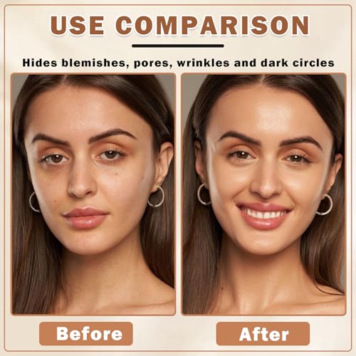 QIUFSSE Air Brush Makeup Foundation,Flawless Airbrush Foundation for Older Women,Teenagers,Middle-aged and Mature Skin,Lightweight Moisturizing,Buildable Coverage for Smooth Radiant Skin (02 Beige) 5Pcs