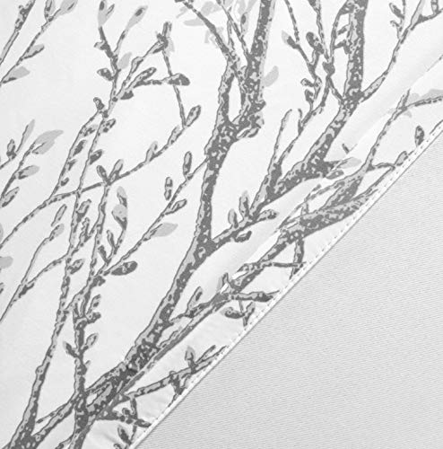 Driftaway Tree Branch Abstract Ink Printing Lined Thermal Insulated Window Curtain Valance Rod Pocket 52 Inch By 14 Inch Plus 2 Inch Header Silver Gray 1 Pack #TOP3