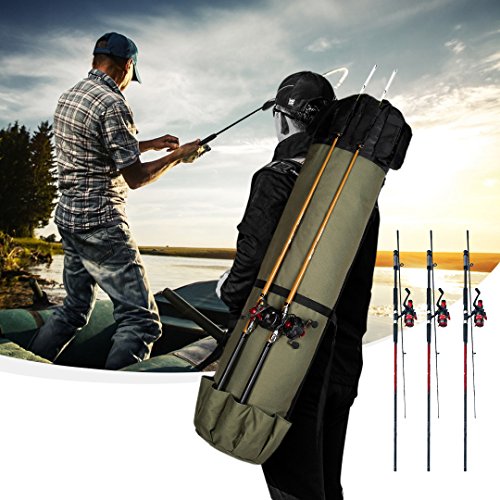 Wowelife Fishing Rod Carrier Bag, Fishing Reel Organizer Pole Storage Bag Upgraded For Fishing And Traveling, A Gift For Men, Father And Friends(Green) #TOP4