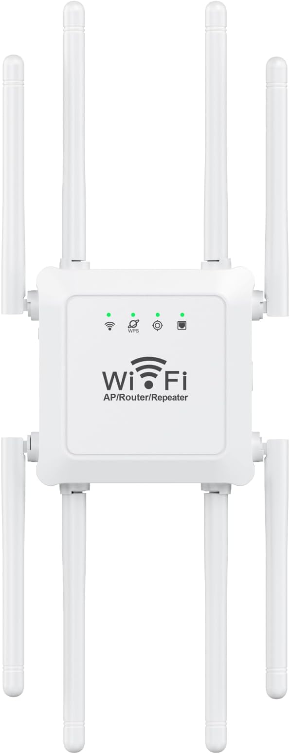 1200Mbps WiFi Extender Signal Booster, Long Range Wireless Internet Repeater for Home Cover up to 10,000 Sq.ft and 60 Devices, Dual Band 2.4/5GHz, WiFi Router Extender with Ethernet Port