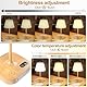 Anordsem Outdoor Dimmbar Tischlampe Kabellos: 8000mAh Aufladbar Batterie Touch Nachttischlampe für Nachttisch - Outdoor Deko schreibtischlampe mit 2USB-Ladeanschlüssen für Camping [Holzmaserung]