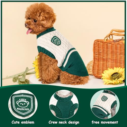 Hundepullover, Shyllin Preppy-Stil Hundepullover Winter, Katzenpullover, Geeignet für Kleine und Mittlere Hunde und Katzen, Weihnachten, Sweater Hunde (L)