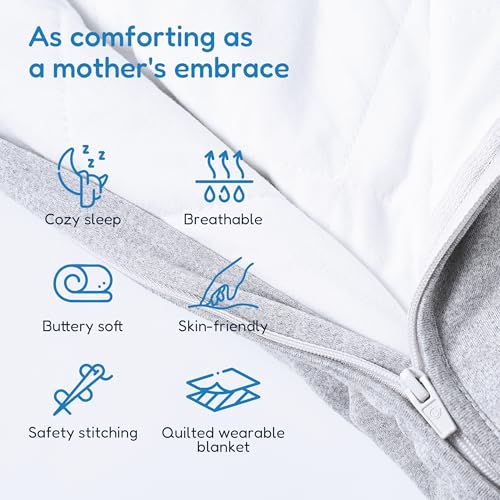 Image of TotAha Toddler Sleep Sack 1.0 TOG for 15-24 Months, Soft Wearable Blanket Baby Sleeping Bag with 2-Way Safe Zippers,Fluffy Extra Large Sleeping Sacks, Grey