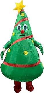 Fantasia de árvore de natal inflável, fantasia de papai noel de natal inflável, fantasia de natal divertida, fantasia inflável para adultos decoração de festa, festa de natal de jardim(Verde)