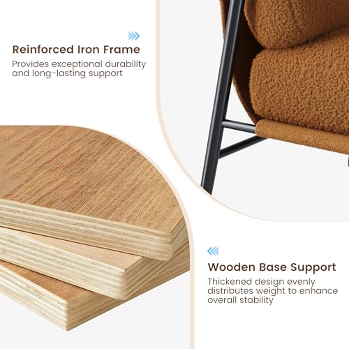 Sillón moderno peluche marrón cómodo miniatura 6