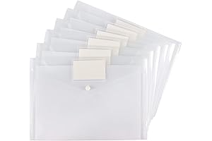 6 Pack Clear File Folder Envelopes for Document Organization