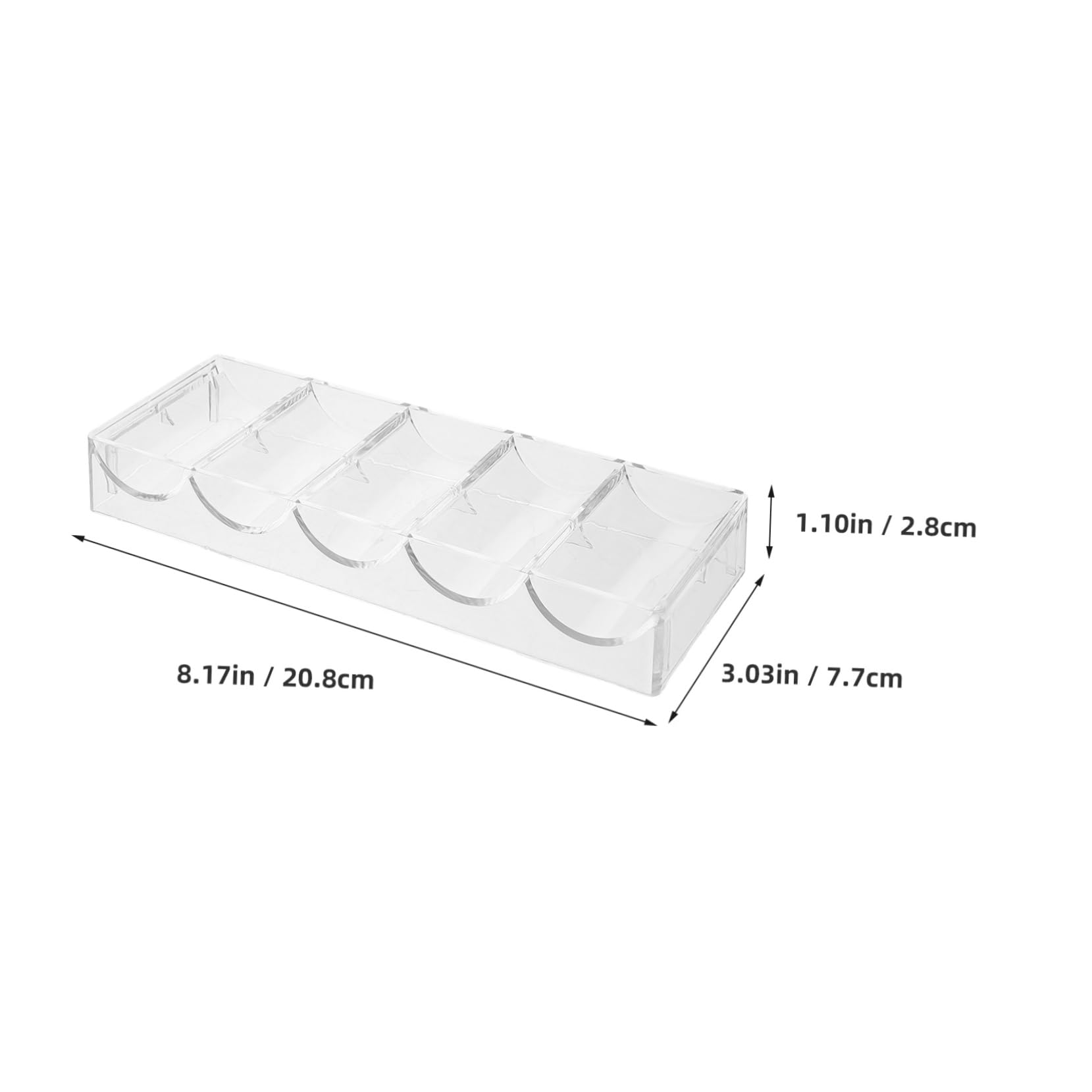 KONTONTY 100 Poker Chips Storage Case 2 Acrylic Trays Chip Box for Organizing for Home Games