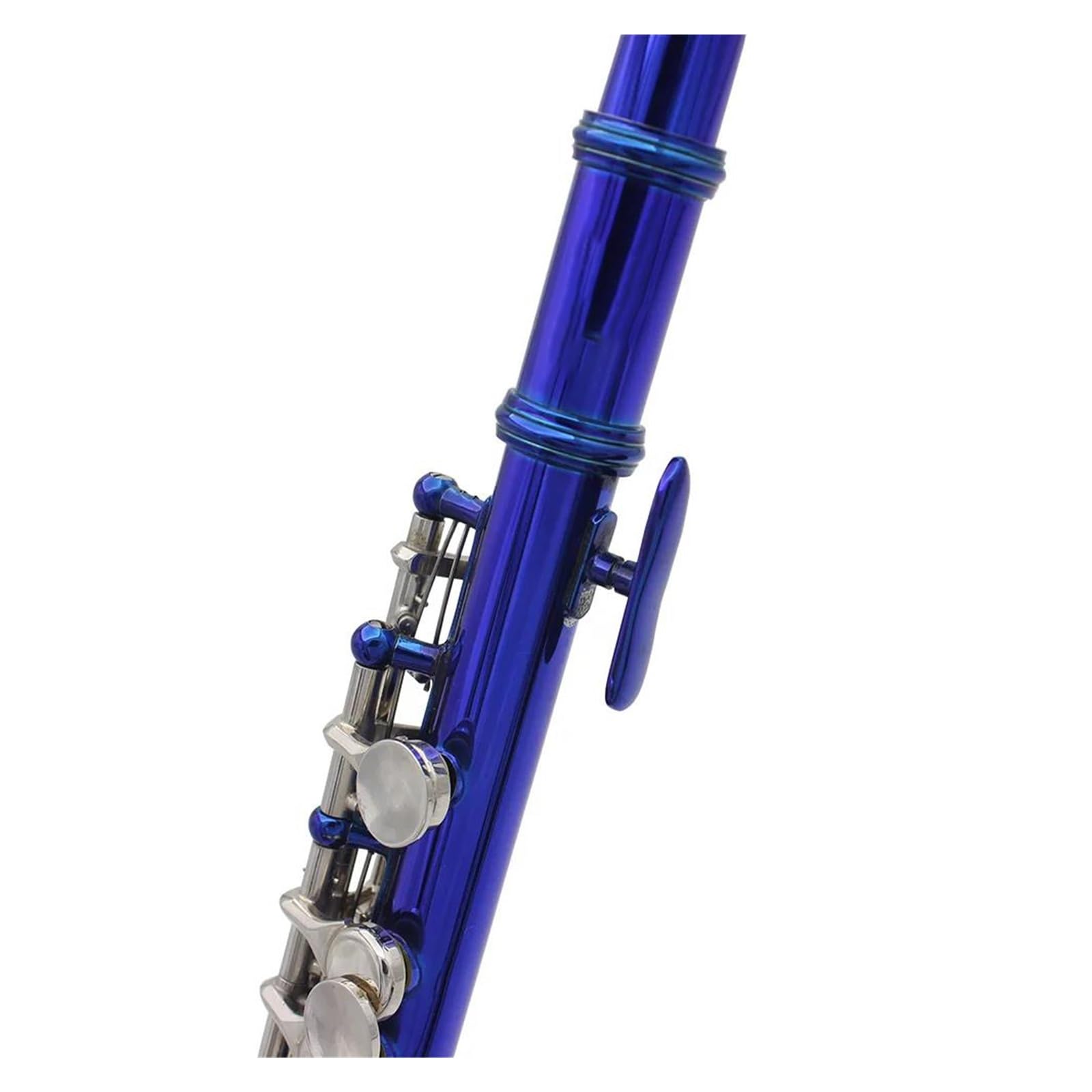 flet prosty Piccolo Professional C Key Half Size Niebieski flet Instrument z pudełkiem do wycierania części z białej miedzi Piccolo