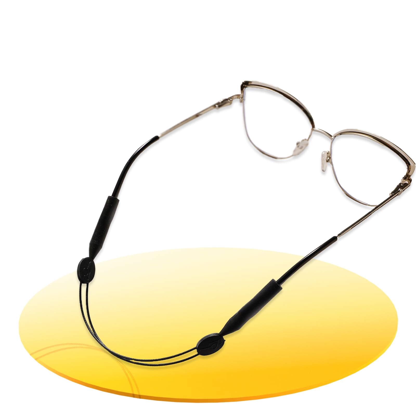Dimiff Cinta para gafas deportivas, una correa de 35 cm de largo para gafas de hombre, cordón para gafas, longitud ajustable según necesidades individuales, Negro , 35