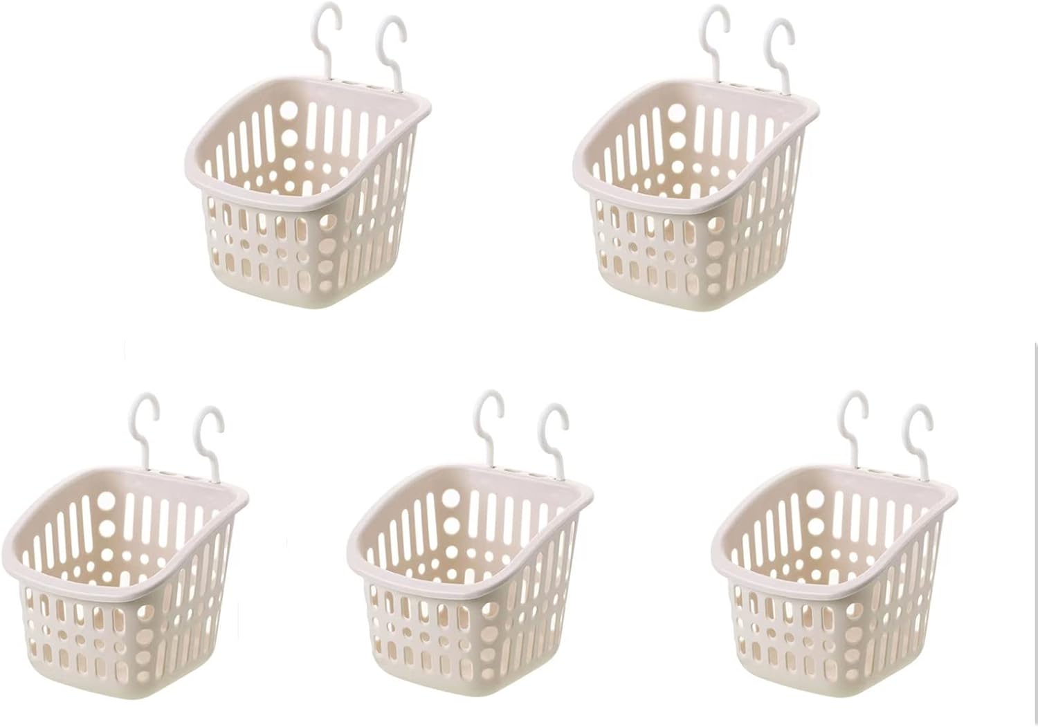Doitxue 5PCS Plastic Hanging Baskets for Shower, Hanging