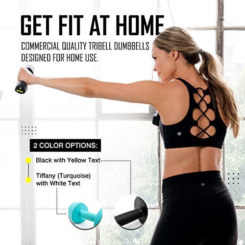 Ziva Virgin Rubber Steel Tribell Dumbbell Pairs - Odorless, Ergonomic Non-Slip Comfort Grip - Exercise Weights For Core And Strength Training - 6Lbs Pairs, Black #TOP5